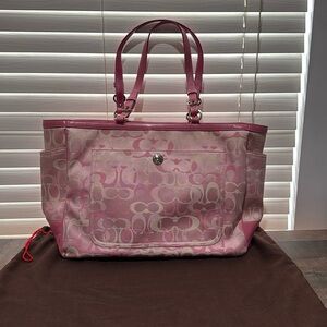 Pink Coach Tote/Diaper bag